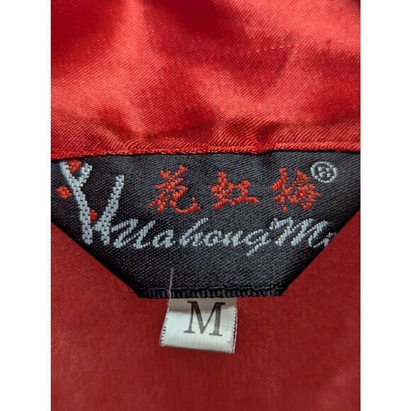 Uahong Mei Women's Red Beautiful Japanese Print Silk Robe Size M - Picture 3 of 6